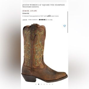 Women’s Justin Boots, size 7B